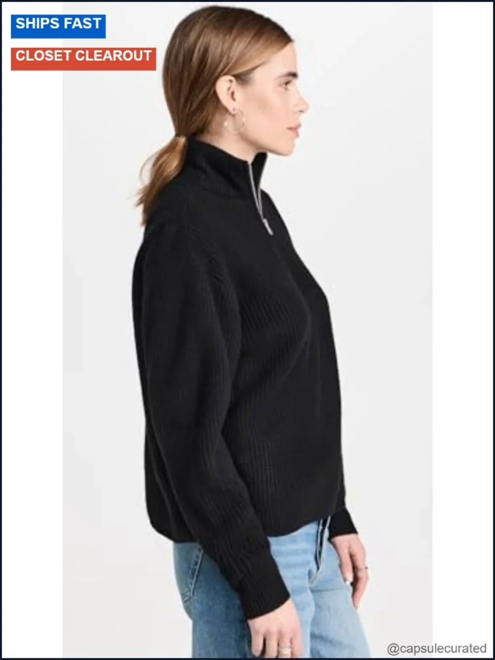Cashmere Half Zip Pullover Sweater